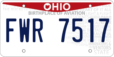 OH license plate FWR7517