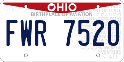 OH license plate FWR7520
