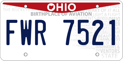 OH license plate FWR7521