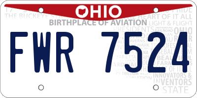 OH license plate FWR7524