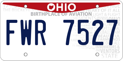 OH license plate FWR7527