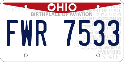 OH license plate FWR7533