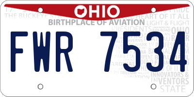 OH license plate FWR7534
