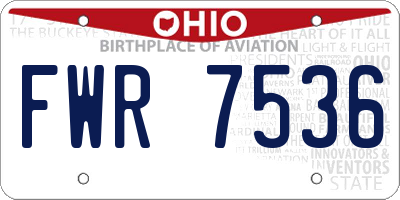 OH license plate FWR7536