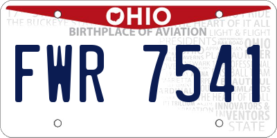 OH license plate FWR7541