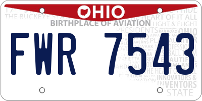 OH license plate FWR7543