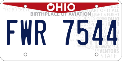 OH license plate FWR7544