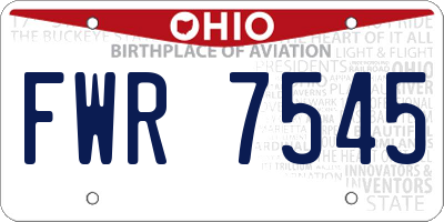 OH license plate FWR7545
