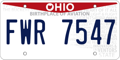 OH license plate FWR7547