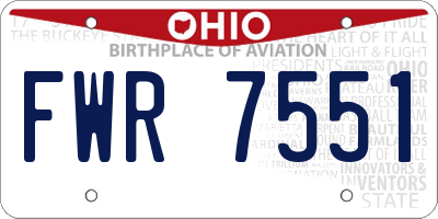 OH license plate FWR7551