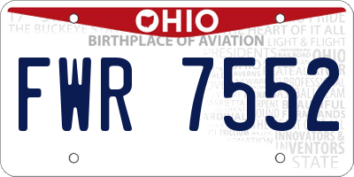 OH license plate FWR7552