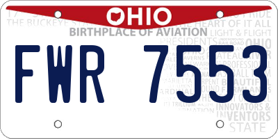 OH license plate FWR7553