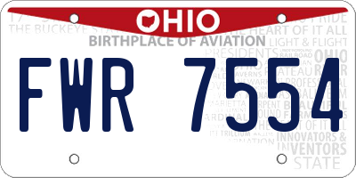 OH license plate FWR7554