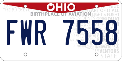 OH license plate FWR7558