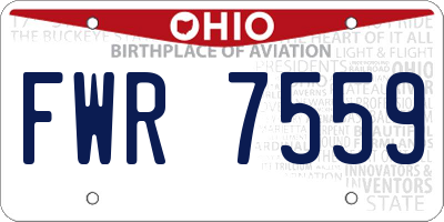 OH license plate FWR7559
