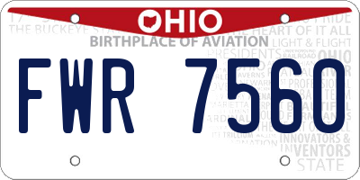 OH license plate FWR7560