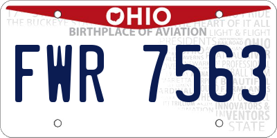 OH license plate FWR7563