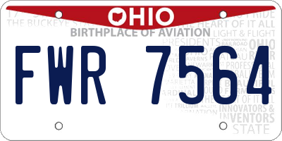 OH license plate FWR7564