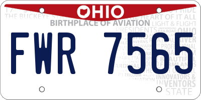 OH license plate FWR7565