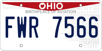 OH license plate FWR7566