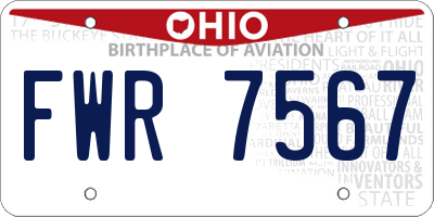OH license plate FWR7567