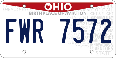 OH license plate FWR7572