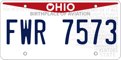 OH license plate FWR7573