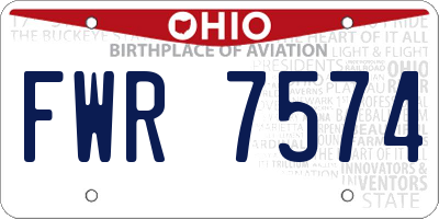 OH license plate FWR7574