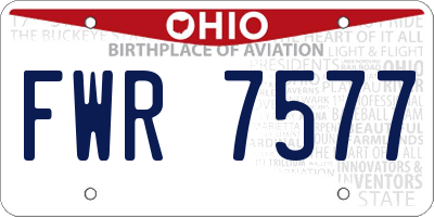 OH license plate FWR7577