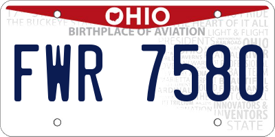 OH license plate FWR7580