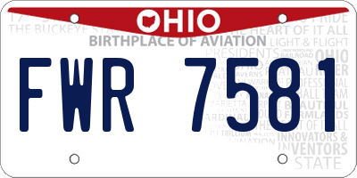 OH license plate FWR7581