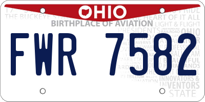 OH license plate FWR7582