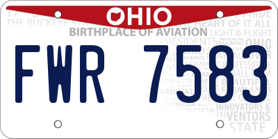 OH license plate FWR7583