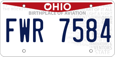 OH license plate FWR7584