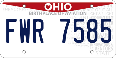 OH license plate FWR7585