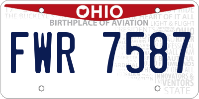 OH license plate FWR7587