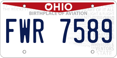 OH license plate FWR7589