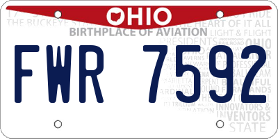 OH license plate FWR7592
