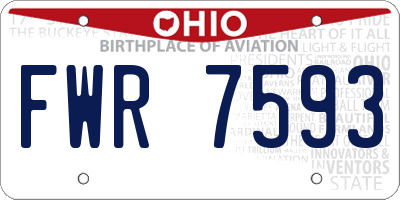 OH license plate FWR7593