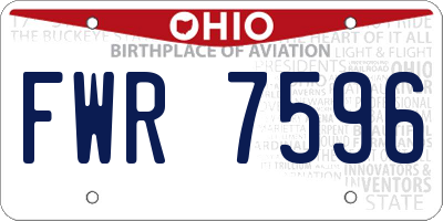 OH license plate FWR7596