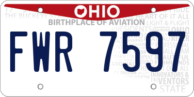 OH license plate FWR7597