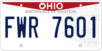 OH license plate FWR7601
