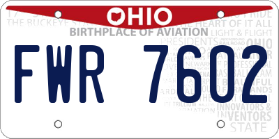 OH license plate FWR7602