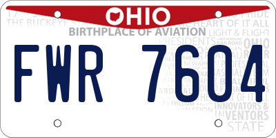 OH license plate FWR7604