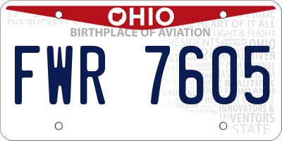 OH license plate FWR7605