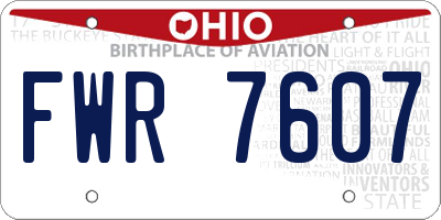 OH license plate FWR7607