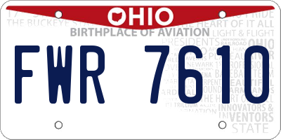 OH license plate FWR7610