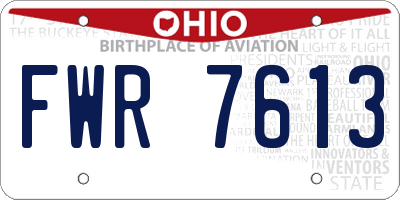 OH license plate FWR7613