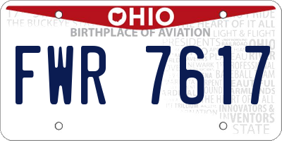 OH license plate FWR7617