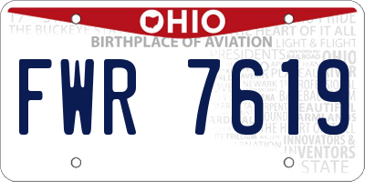 OH license plate FWR7619